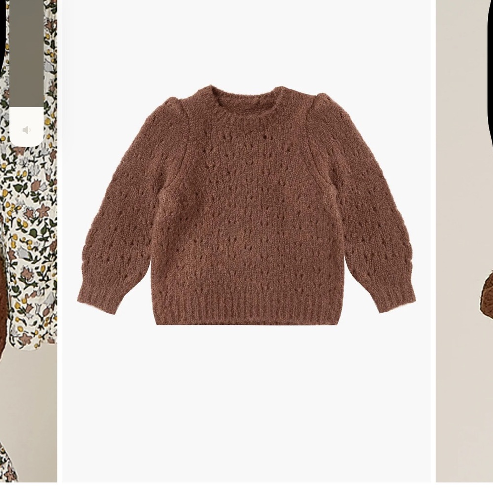 Rylee + Cru Brown Textured Knit Sweater